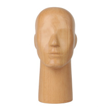 DL207  new style men facial head Beech wooden head with snout, window display mannequin head for hat